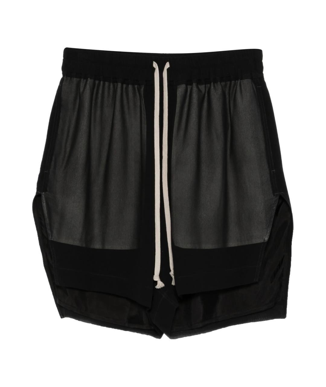 RICK OWENS Черные шелковые шорты, фото 1