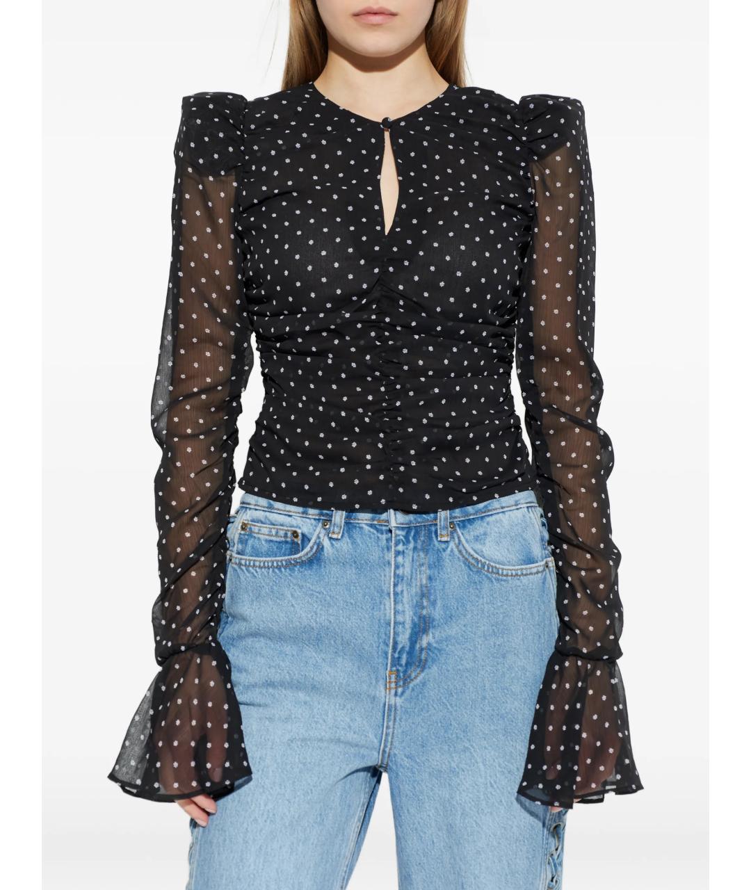 ROTATE Черная полиэстеровая блузы, фото 3