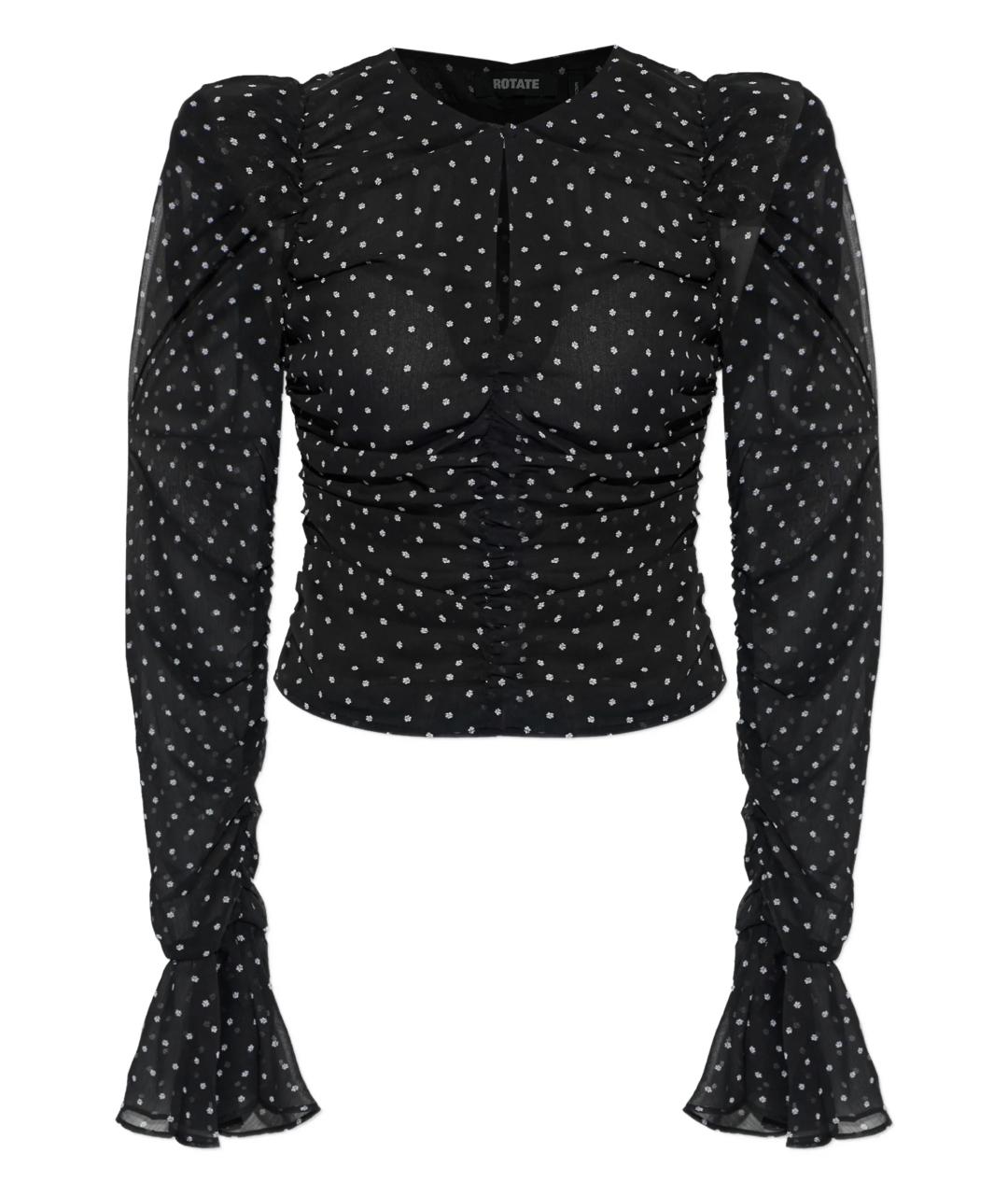 ROTATE Черная полиэстеровая блузы, фото 1