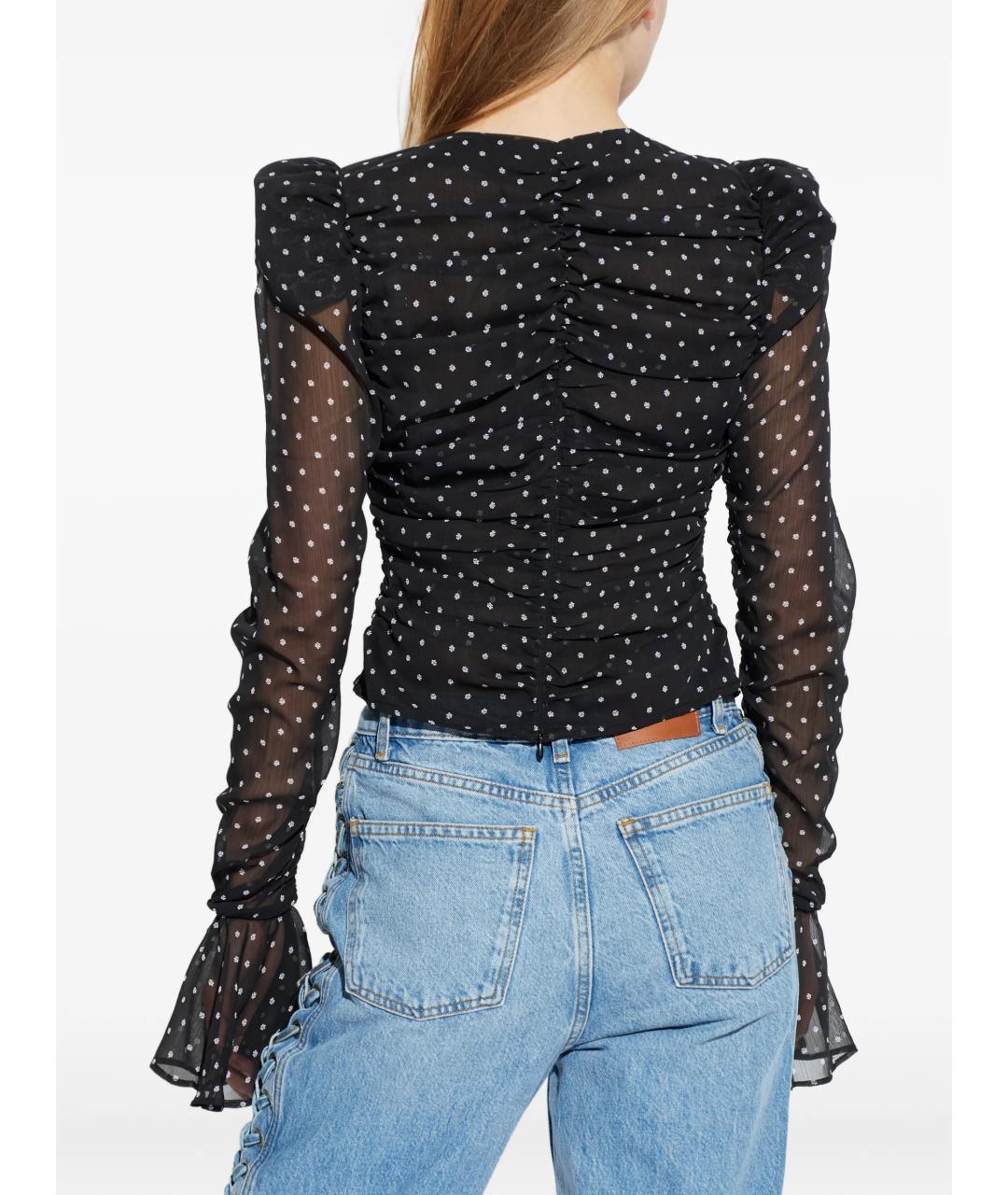 ROTATE Черная полиэстеровая блузы, фото 4