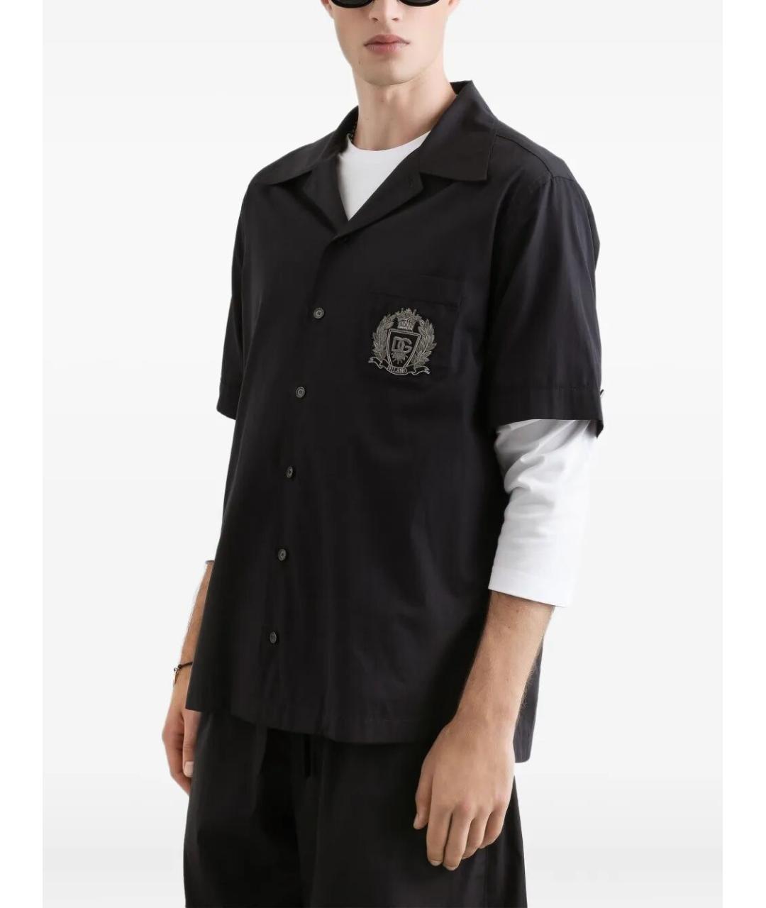 DOLCE&GABBANA Черная хлопковая кэжуал рубашка, фото 4