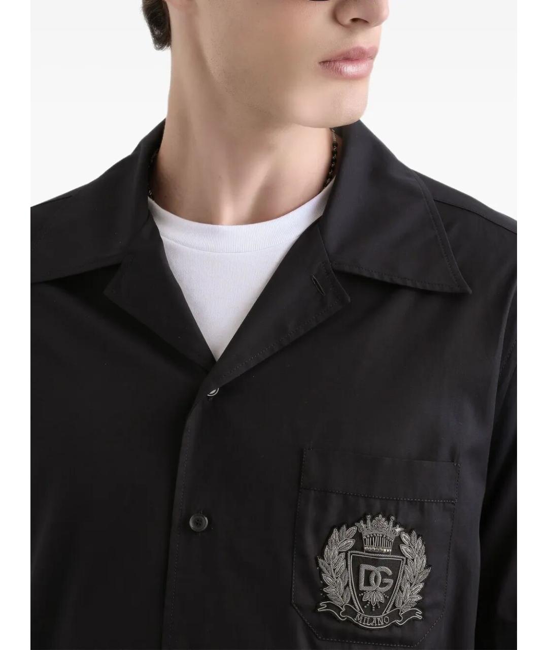 DOLCE&GABBANA Черная хлопковая кэжуал рубашка, фото 5