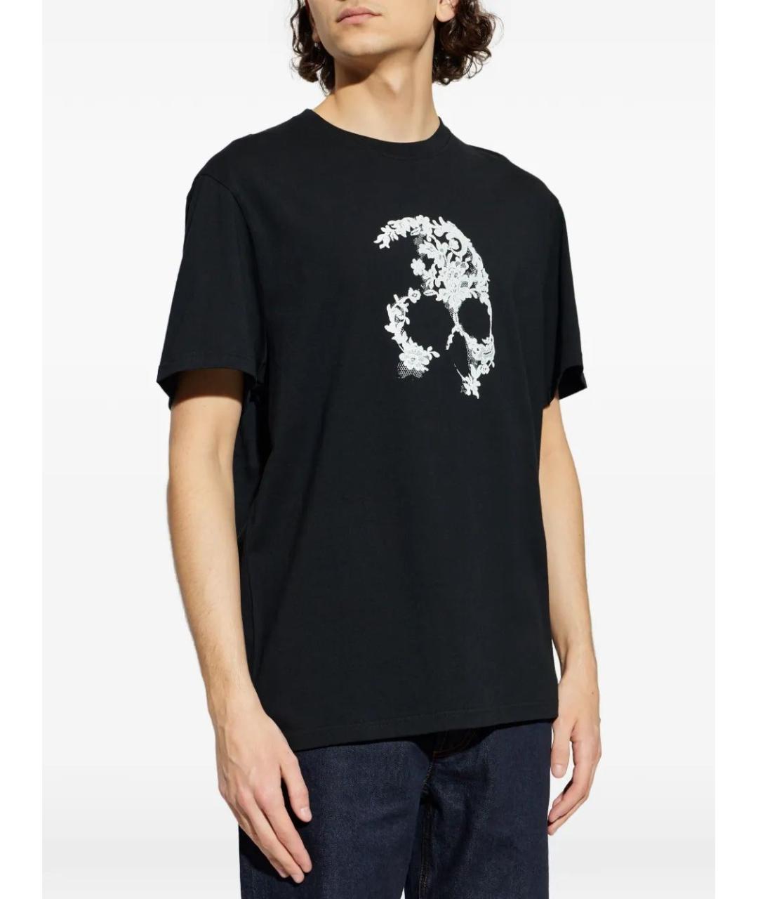 ALEXANDER MCQUEEN Черная хлопковая футболка, фото 3