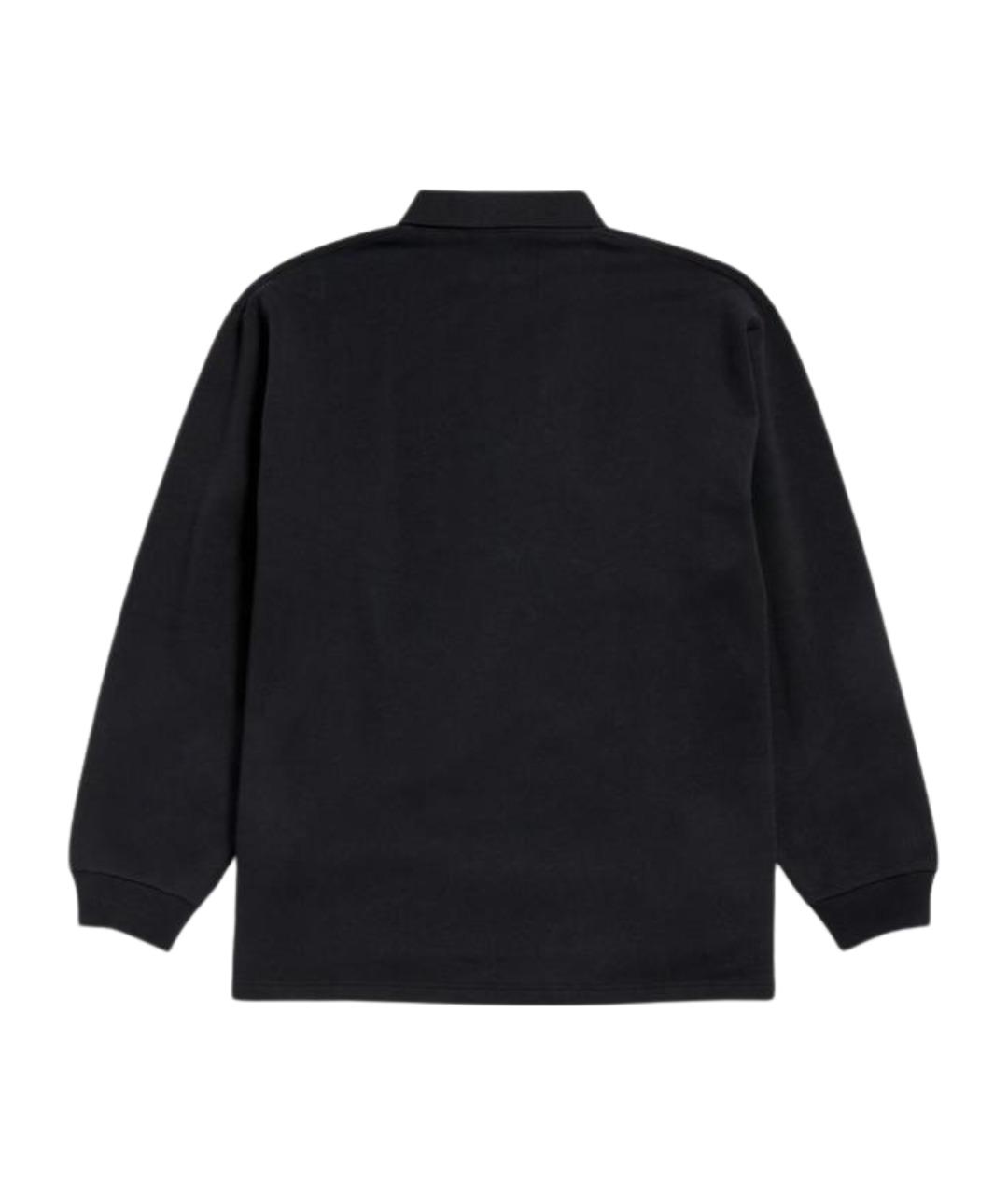 BALENCIAGA Черное хлопковое поло с длинным рукавом, фото 2