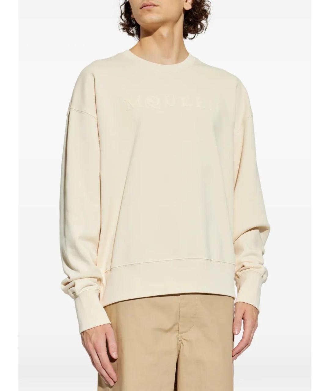 ALEXANDER MCQUEEN Бежевый хлопковый джемпер / свитер, фото 3