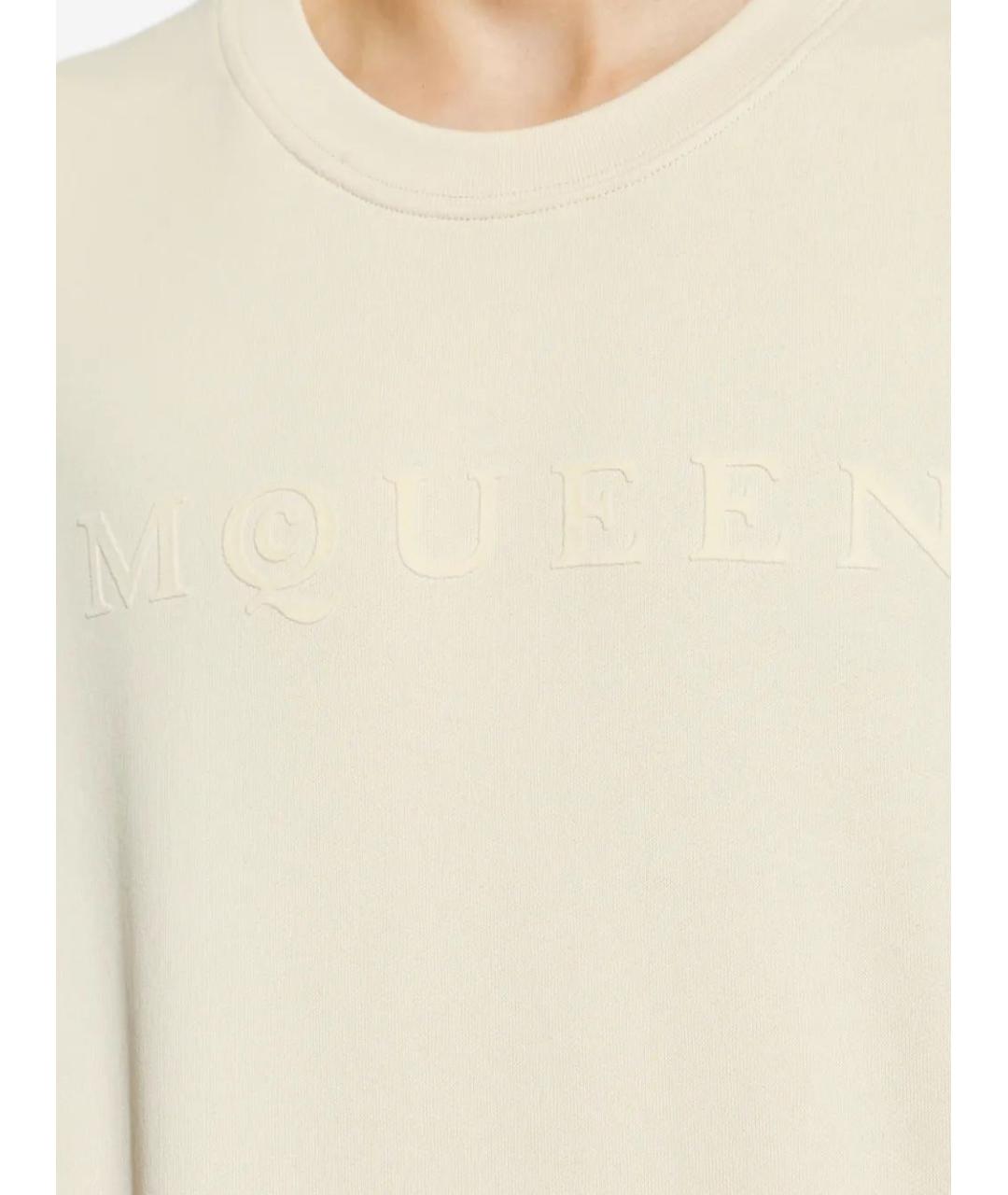 ALEXANDER MCQUEEN Бежевый хлопковый джемпер / свитер, фото 5