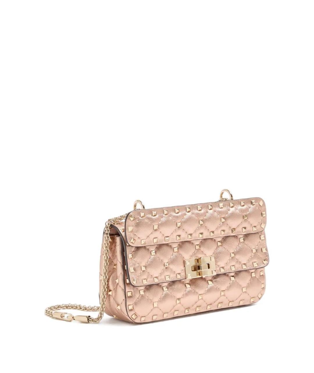 VALENTINO Розовая кожаная сумка через плечо, фото 3