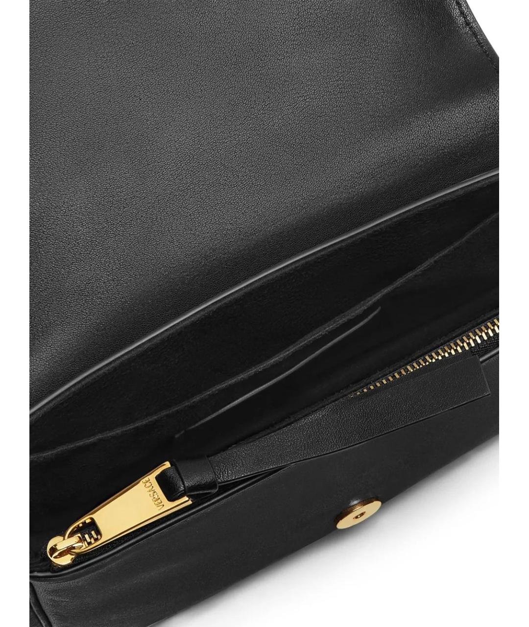 VERSACE Черная кожаная сумка через плечо, фото 4