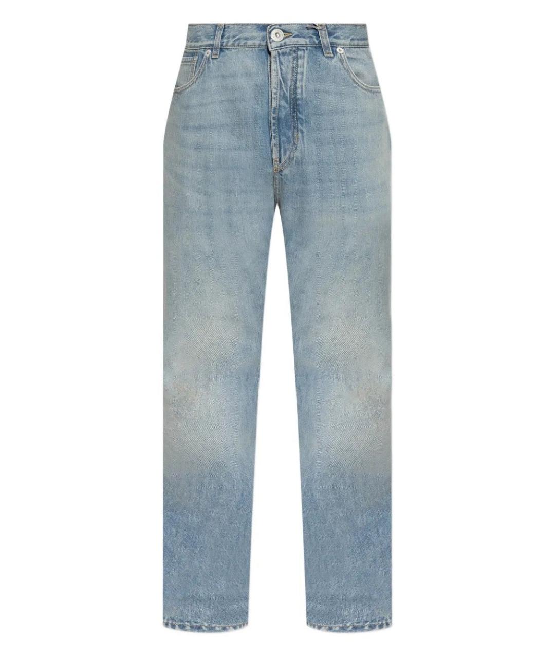 ALEXANDER MCQUEEN Голубые хлопковые прямые джинсы, фото 1