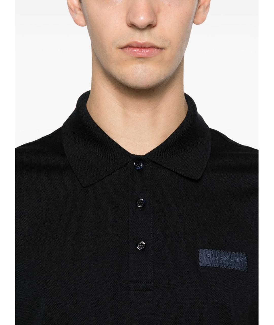 GIVENCHY Темно-синее хлопковое поло с коротким рукавом, фото 5