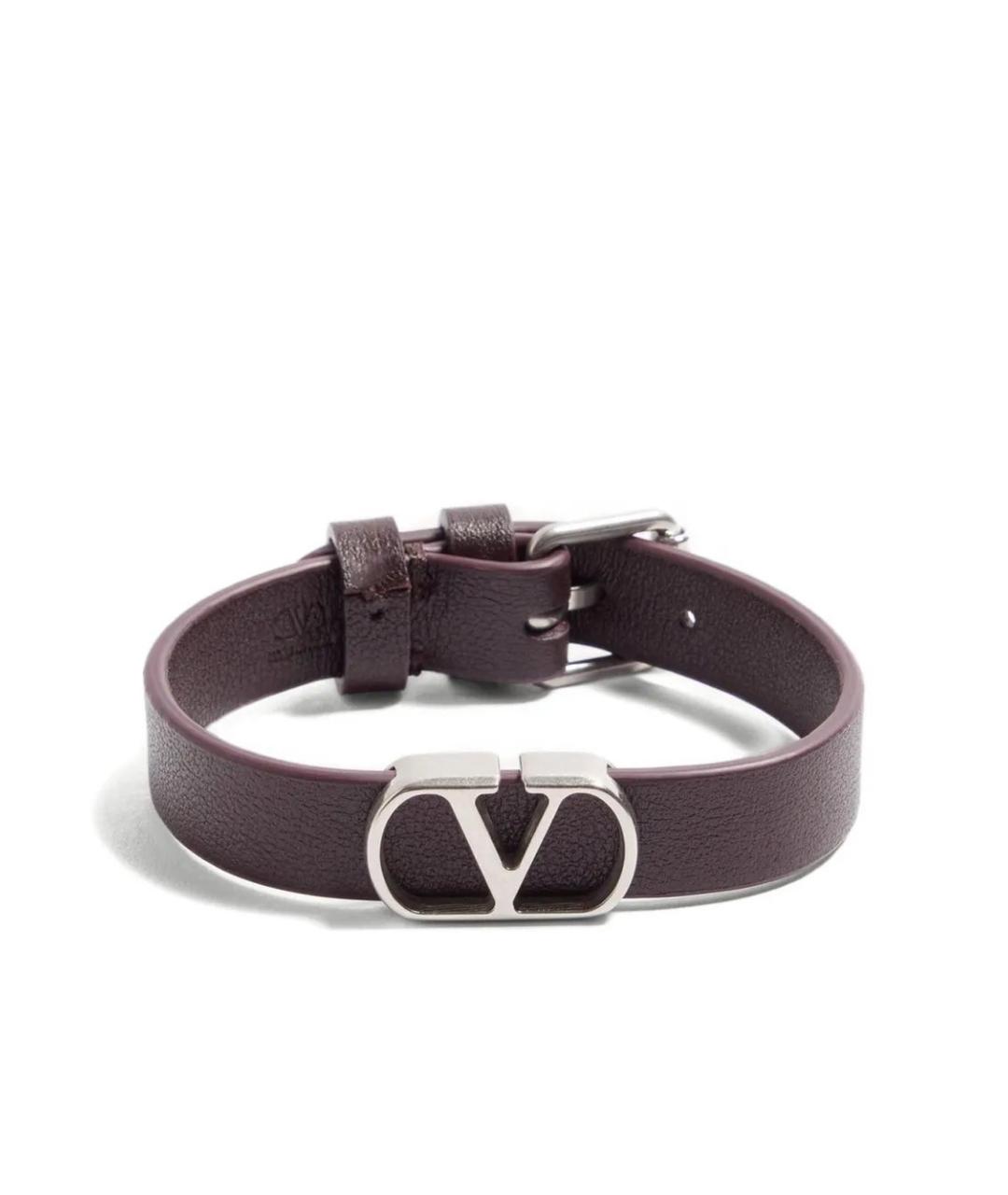 VALENTINO Фиолетовый кожаный браслет, фото 5