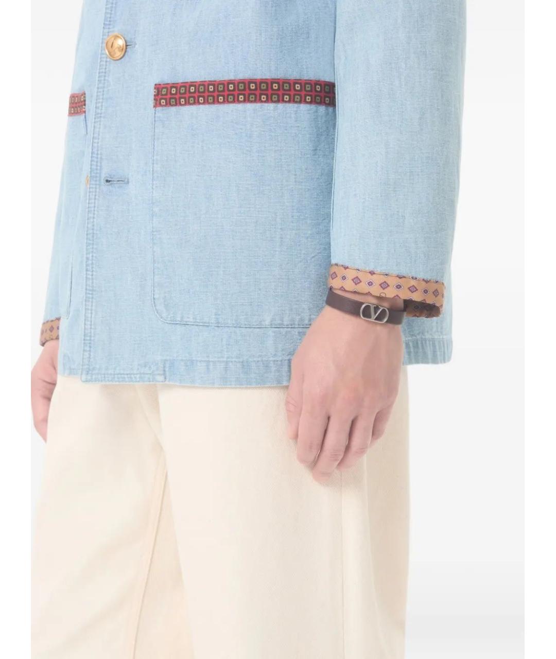 VALENTINO Фиолетовый кожаный браслет, фото 2