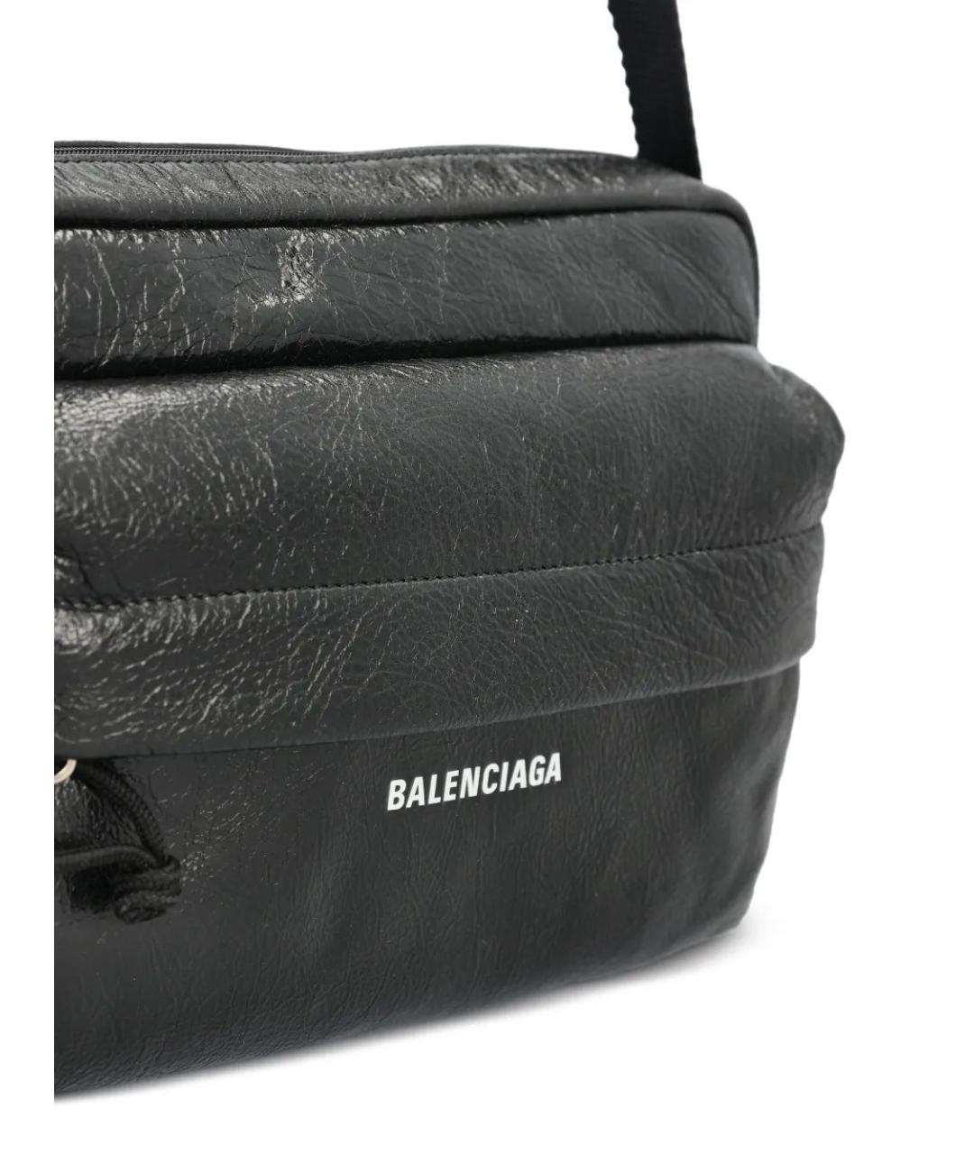 BALENCIAGA Черная кожаная сумка на плечо, фото 4