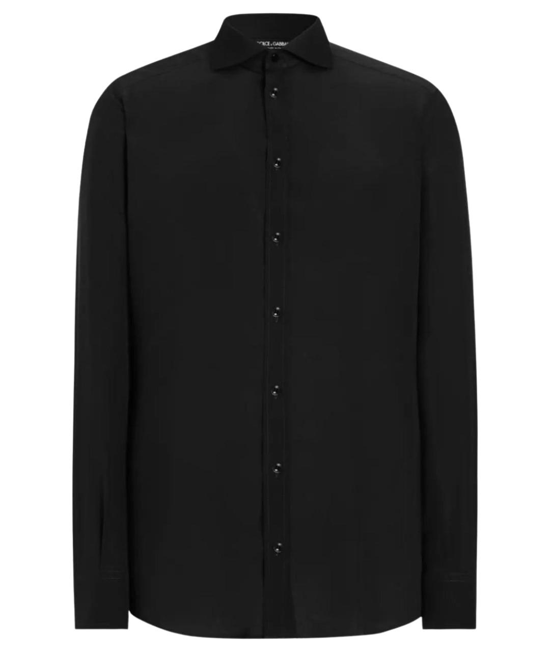 DOLCE&GABBANA Черная хлопковая классическая рубашка, фото 1