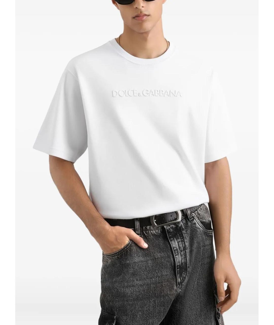 DOLCE&GABBANA Белая хлопковая футболка, фото 4