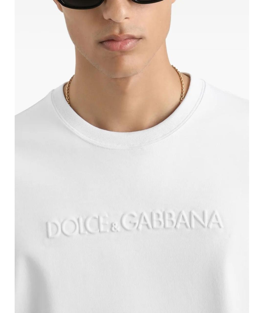 DOLCE&GABBANA Белая хлопковая футболка, фото 5