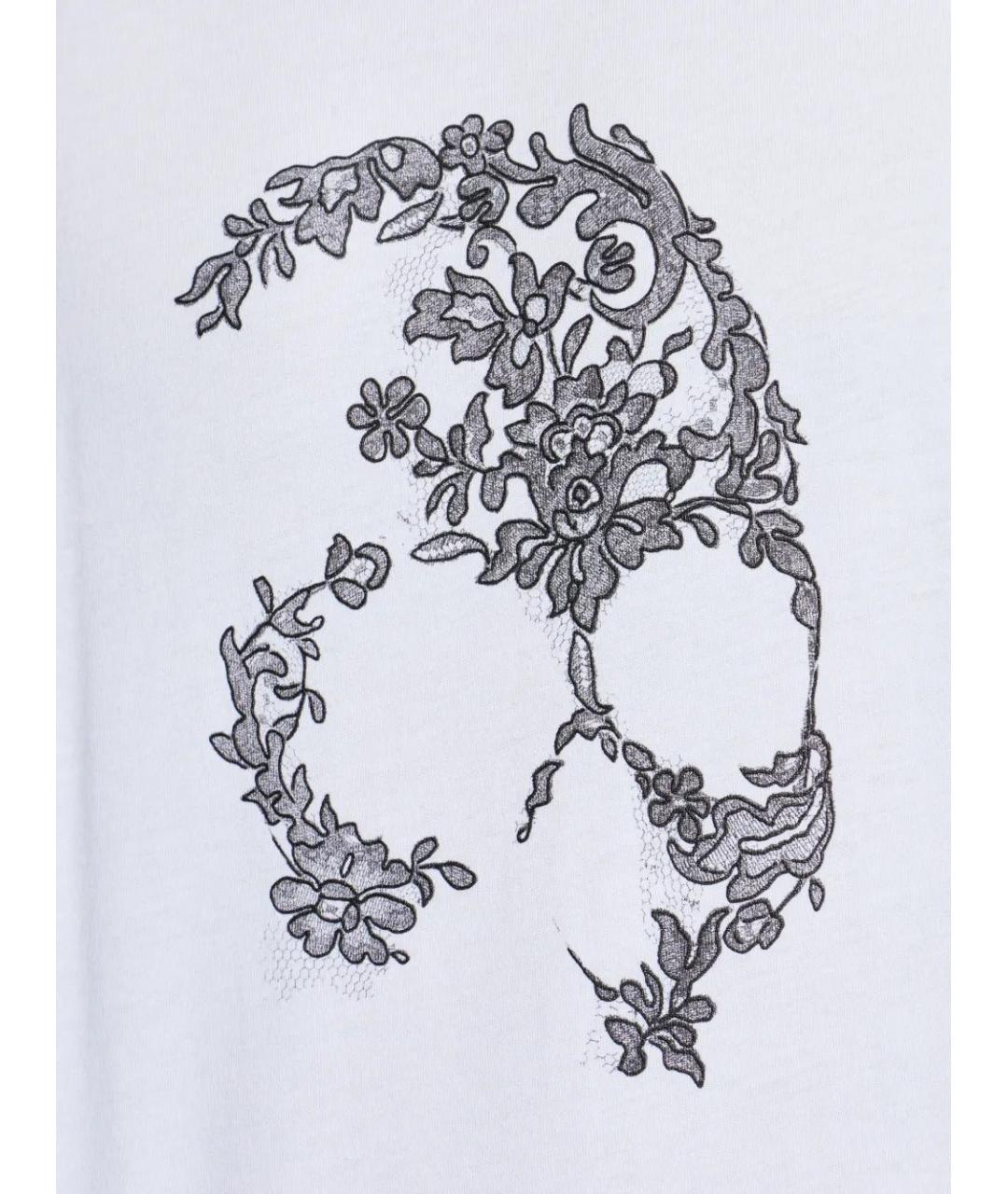ALEXANDER MCQUEEN Белая хлопковая футболка, фото 4