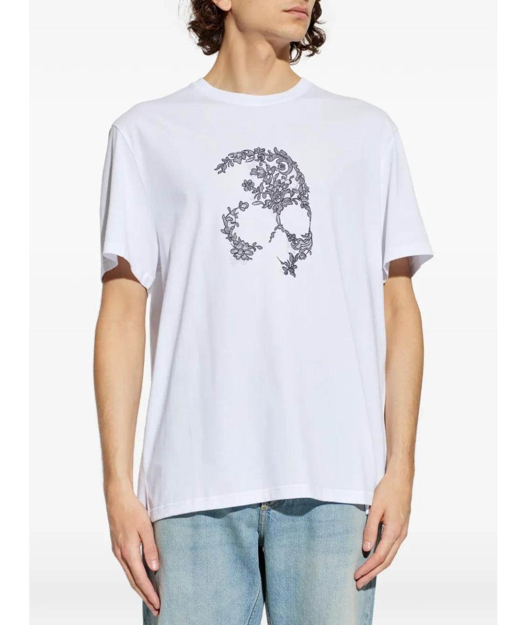 ALEXANDER MCQUEEN Белая хлопковая футболка, фото 2