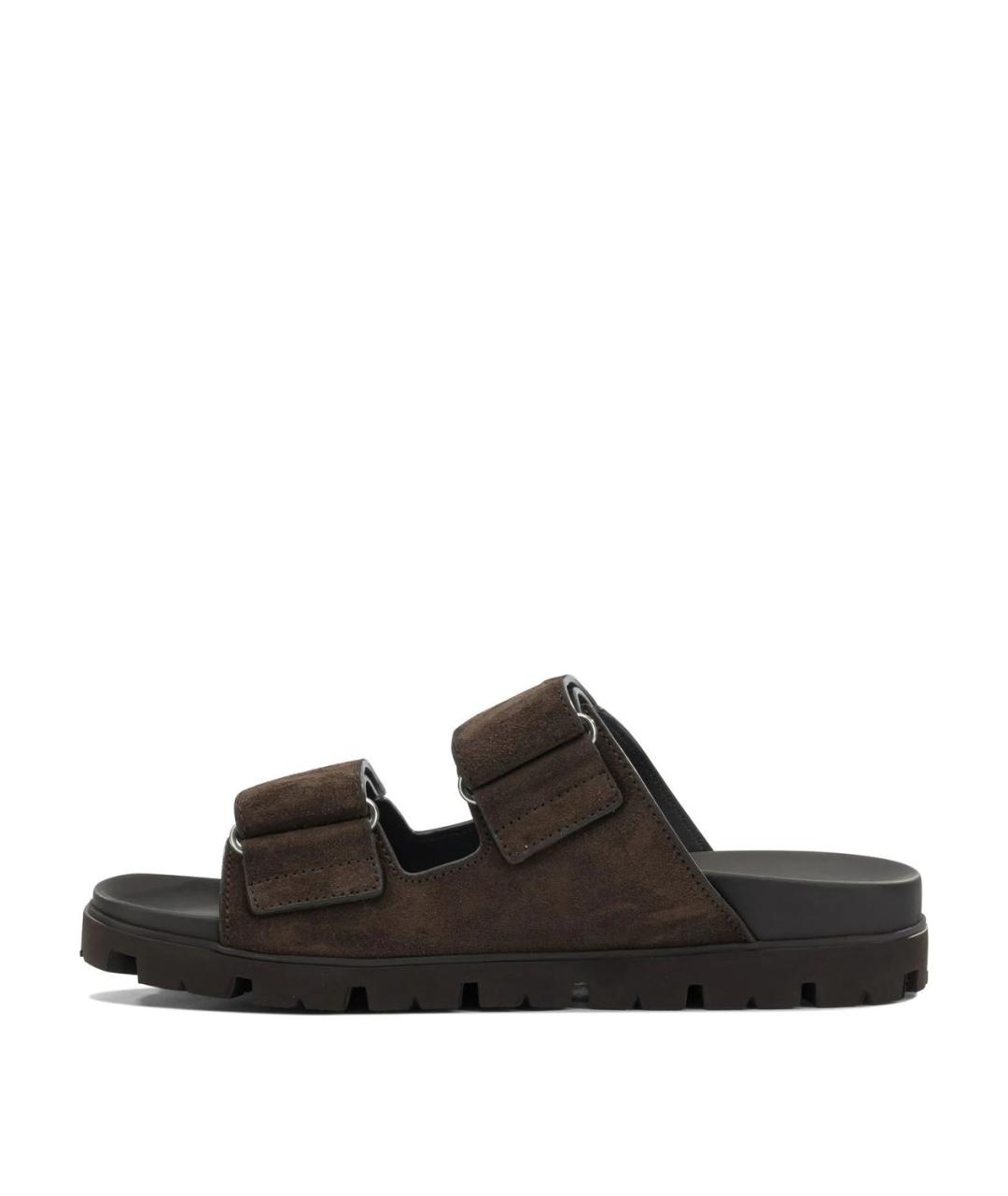 PRADA Коричневые замшевые сандалии, фото 3