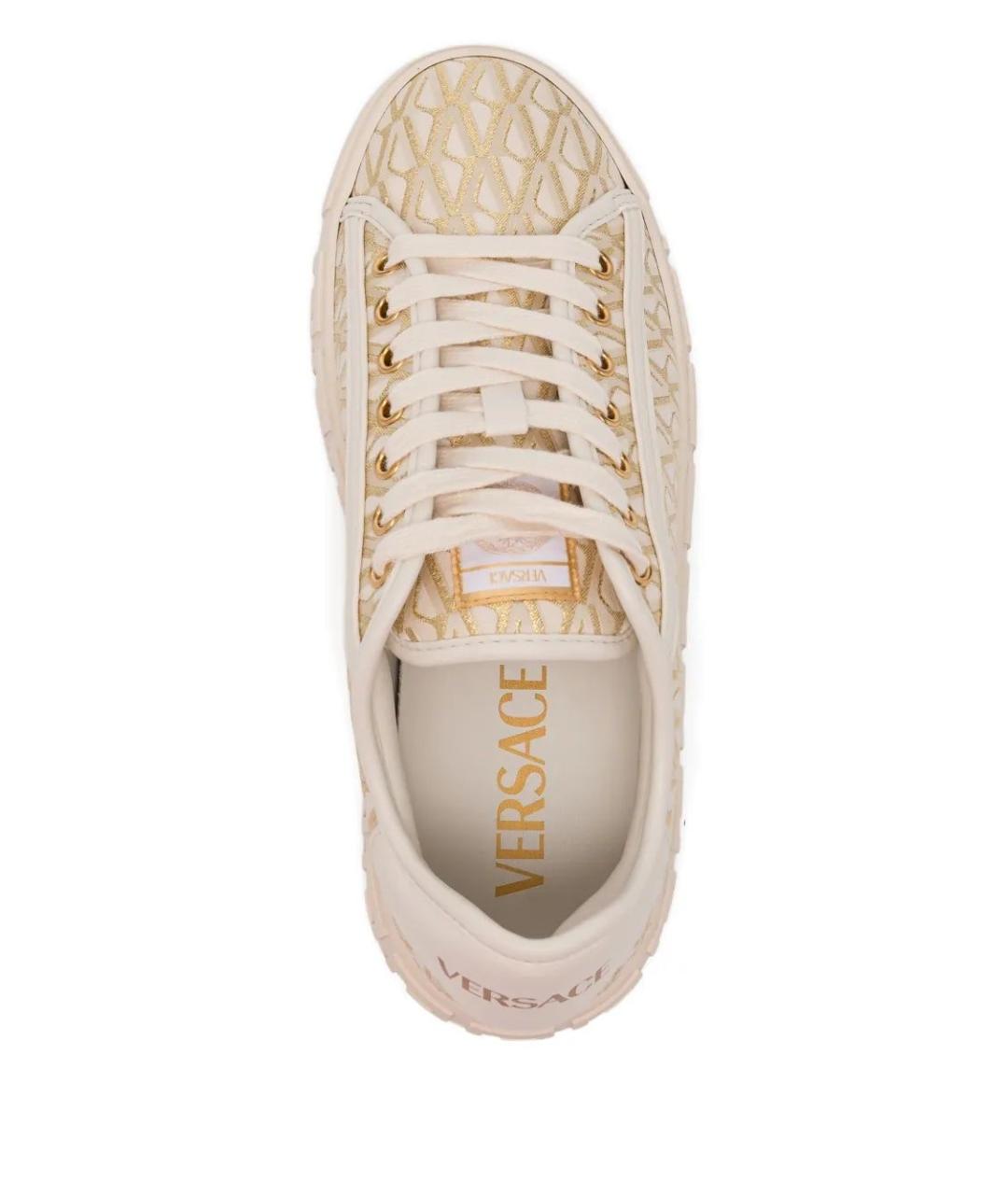 VERSACE Бежевые кеды, фото 4