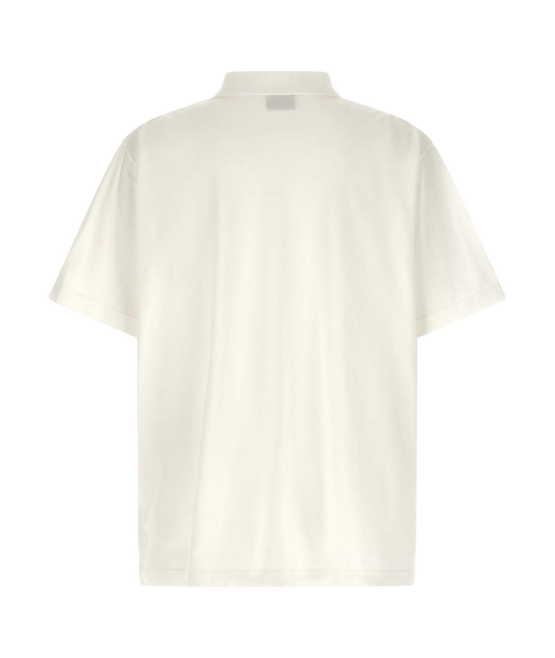 BALENCIAGA Белое хлопковое поло с коротким рукавом, фото 2