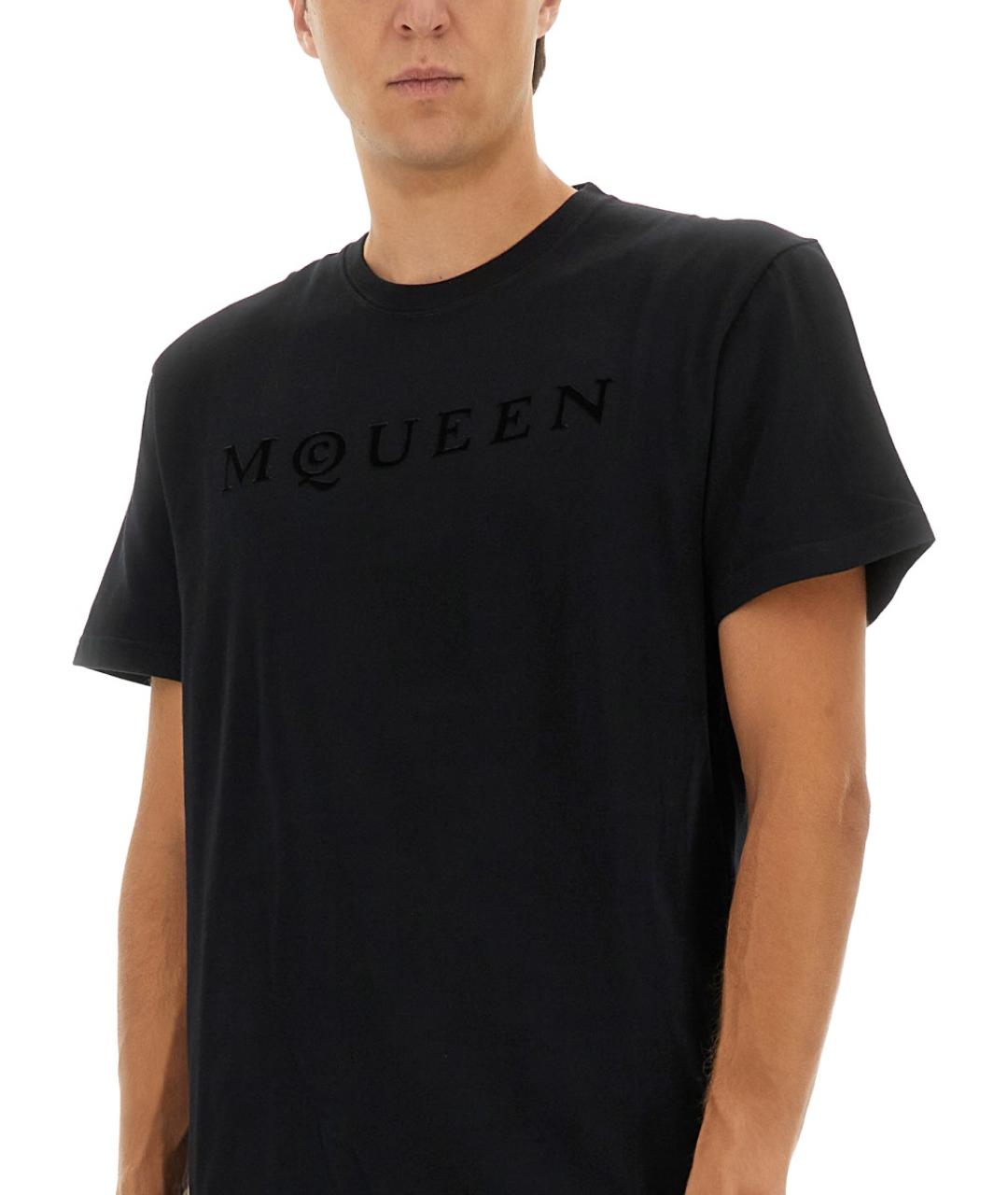 ALEXANDER MCQUEEN Черная хлопковая футболка, фото 4