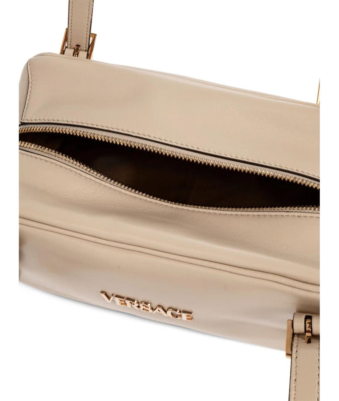 VERSACE Бежевая кожаная сумка через плечо, фото 3