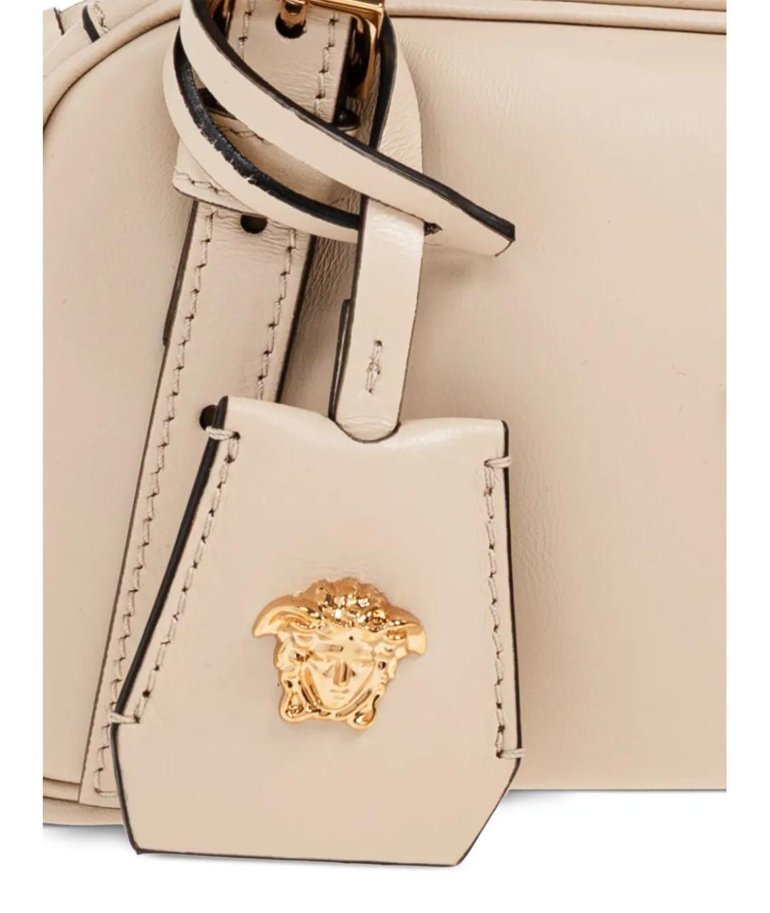 VERSACE Бежевая кожаная сумка через плечо, фото 4