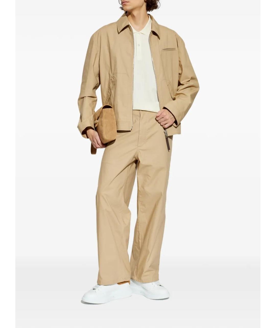 ALEXANDER MCQUEEN Бежевое хлопковое поло с коротким рукавом, фото 2