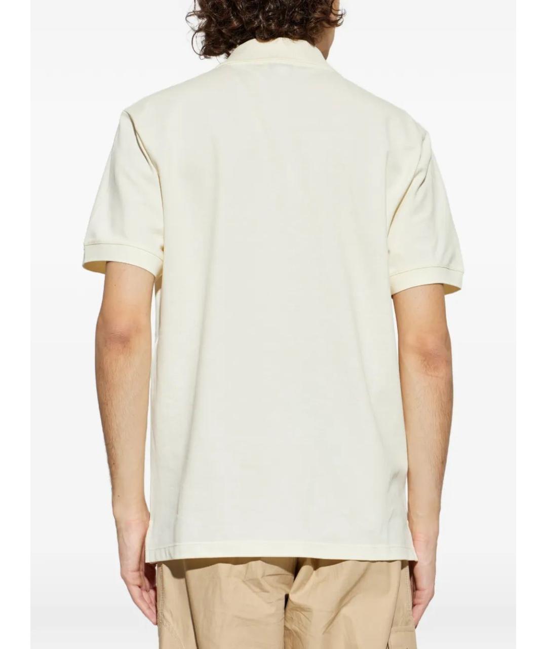 ALEXANDER MCQUEEN Бежевое хлопковое поло с коротким рукавом, фото 4