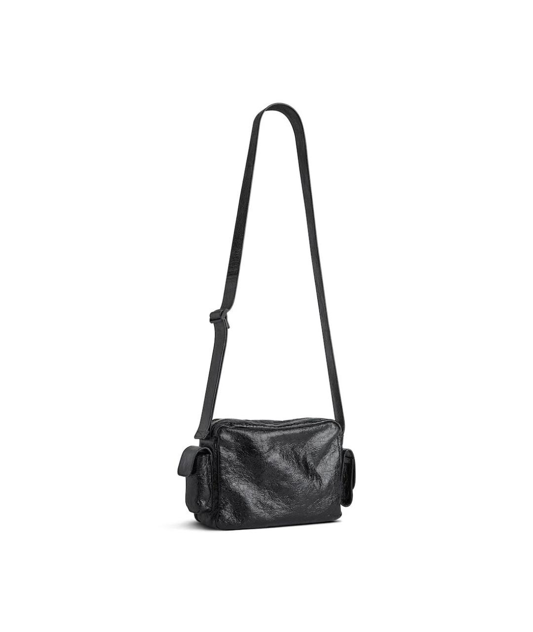 BALENCIAGA Черная кожаная сумка на плечо, фото 3