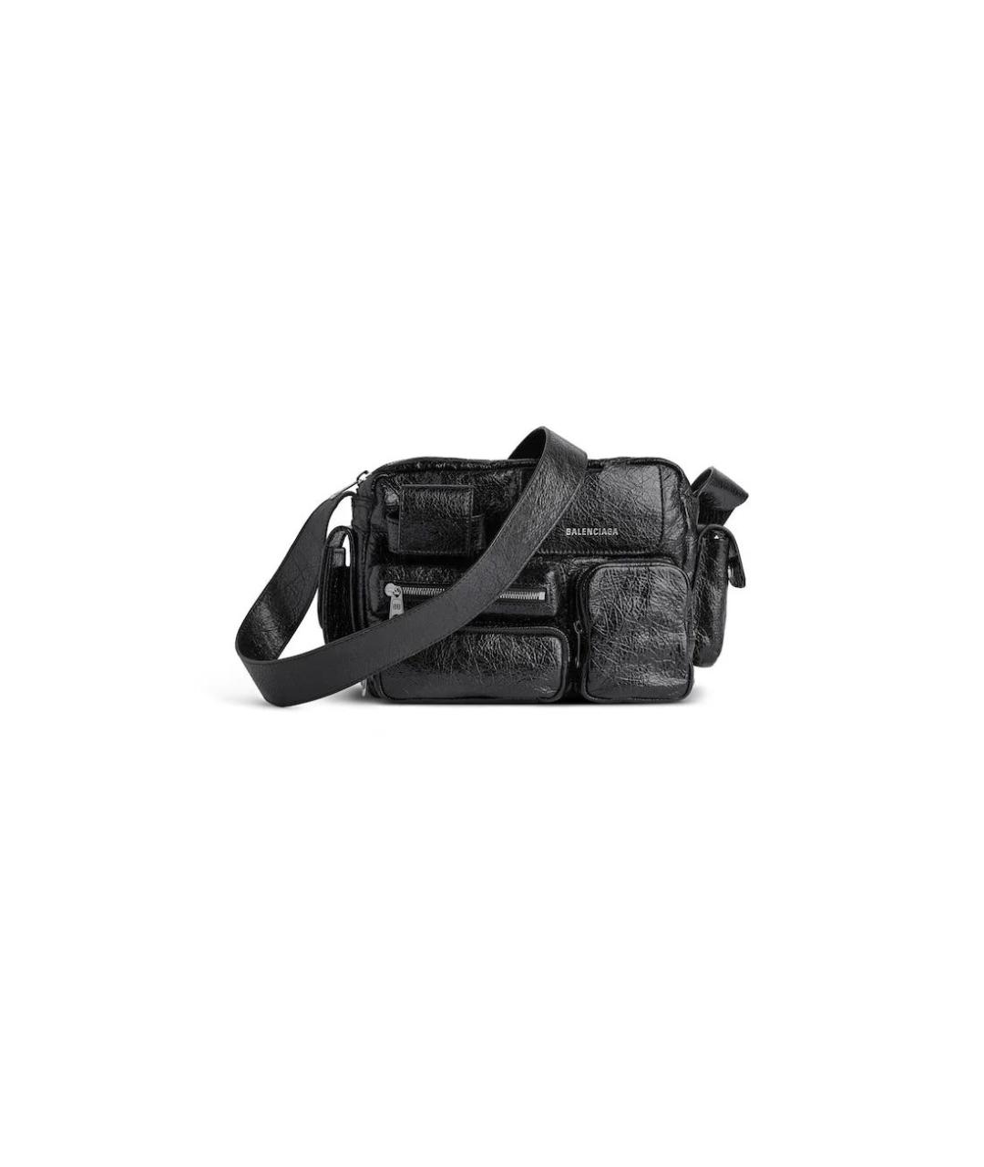 BALENCIAGA Черная кожаная сумка на плечо, фото 5