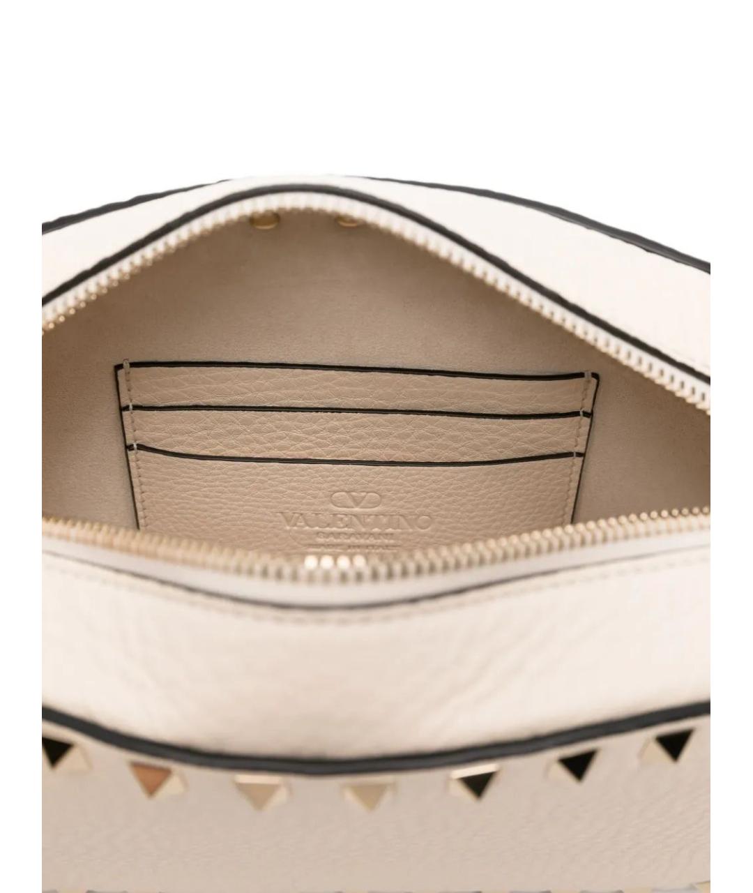 VALENTINO Бежевая кожаная сумка через плечо, фото 5
