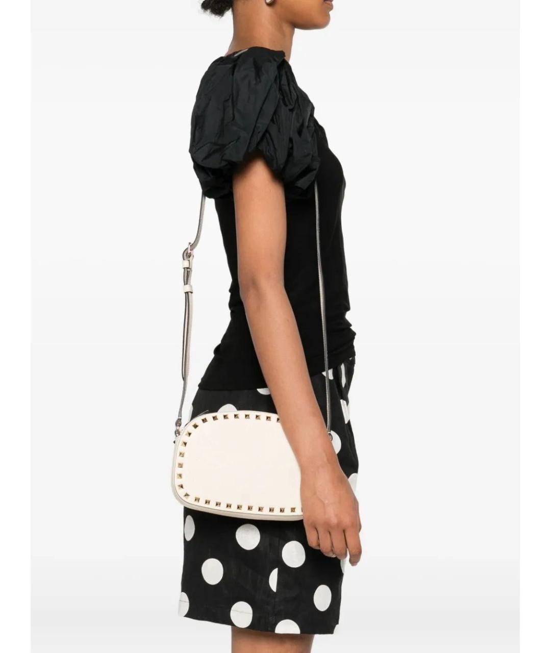 VALENTINO Бежевая кожаная сумка через плечо, фото 2