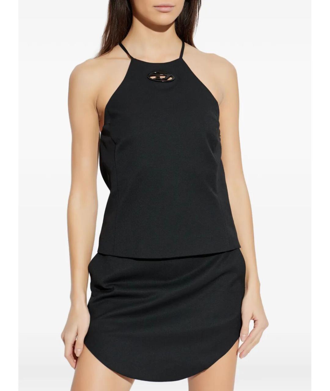 DIESEL Черная полиэстеровая майка, фото 2