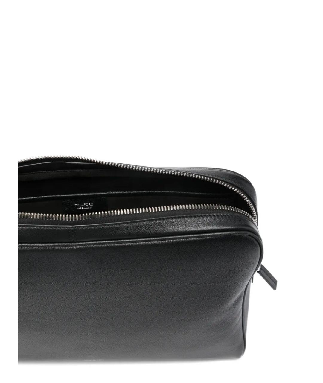 TOM FORD Черная кожаная барсетка, фото 2