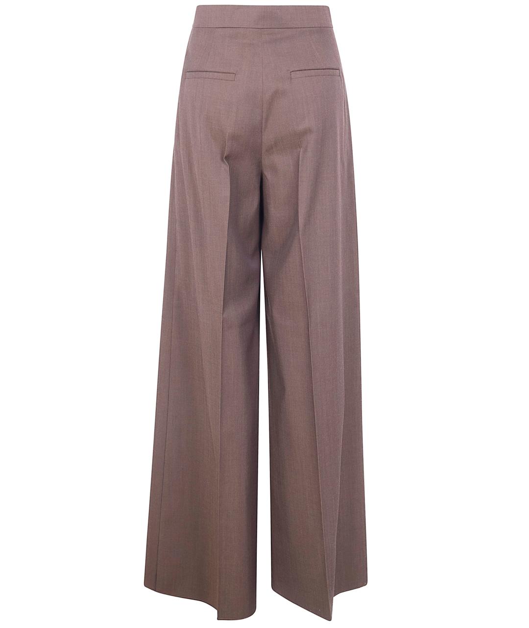 MAX MARA Антрацитовые шерстяные прямые брюки, фото 2