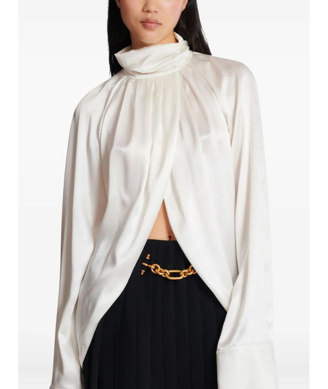 BALMAIN Белая шелковая рубашка, фото 5