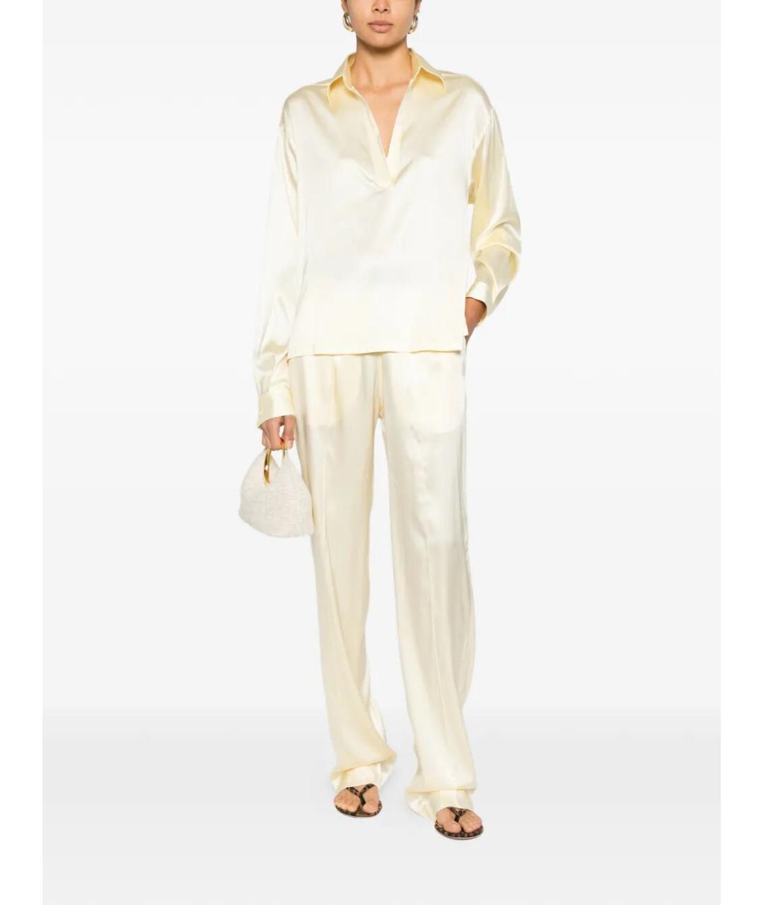 TOM FORD Бежевые шелковые прямые брюки, фото 4