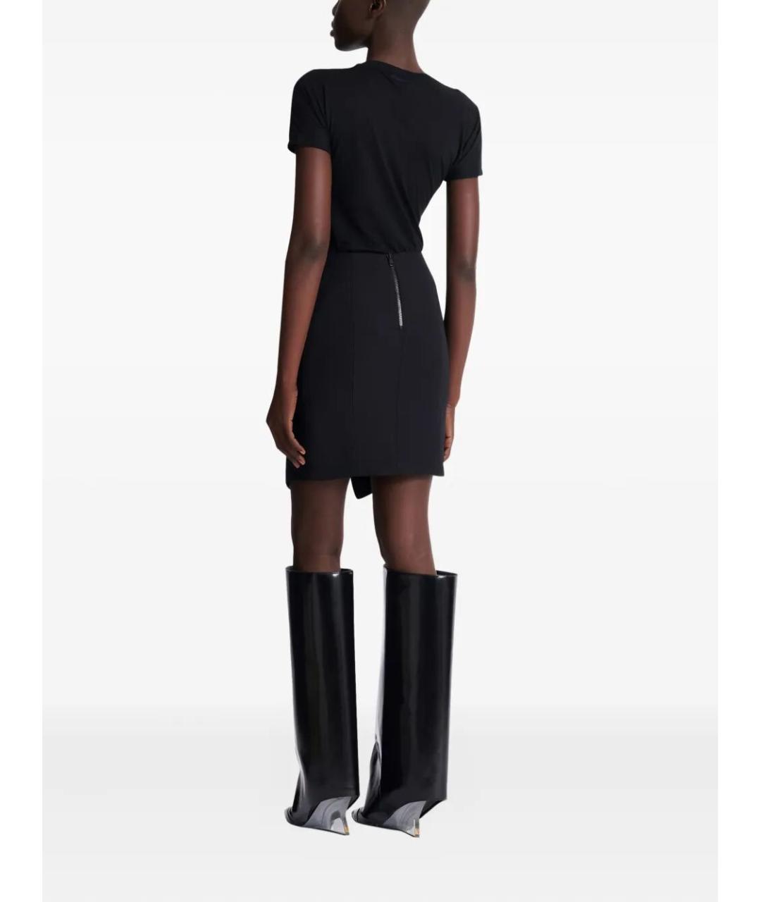 BALMAIN Черная шерстяная юбка миди, фото 4