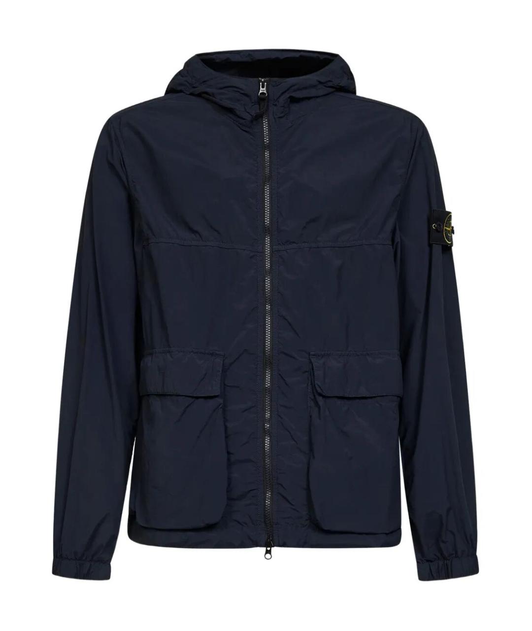 STONE ISLAND Темно-синяя полиамидовая куртка, фото 1