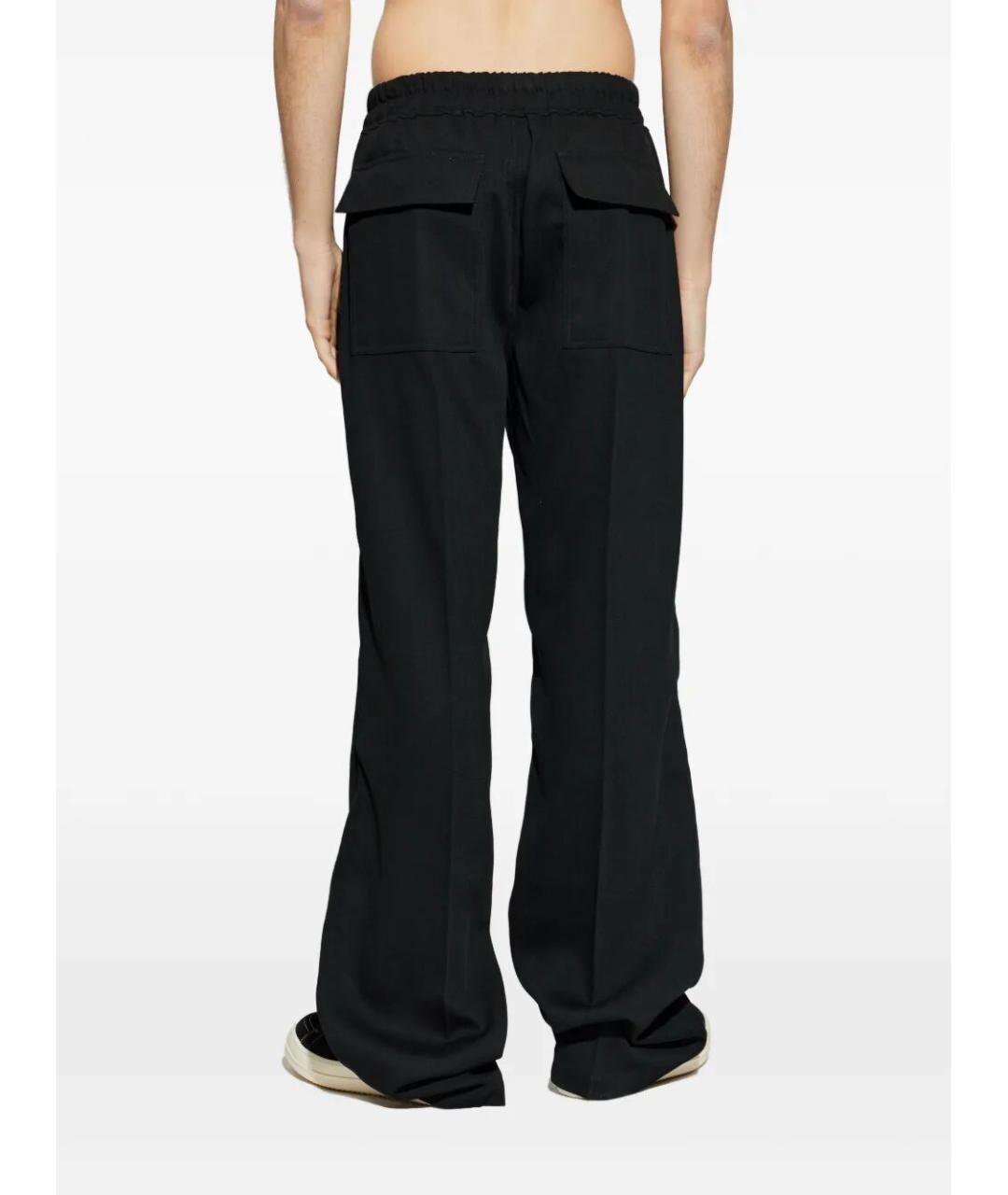 RICK OWENS Черные шерстяные повседневные брюки, фото 3