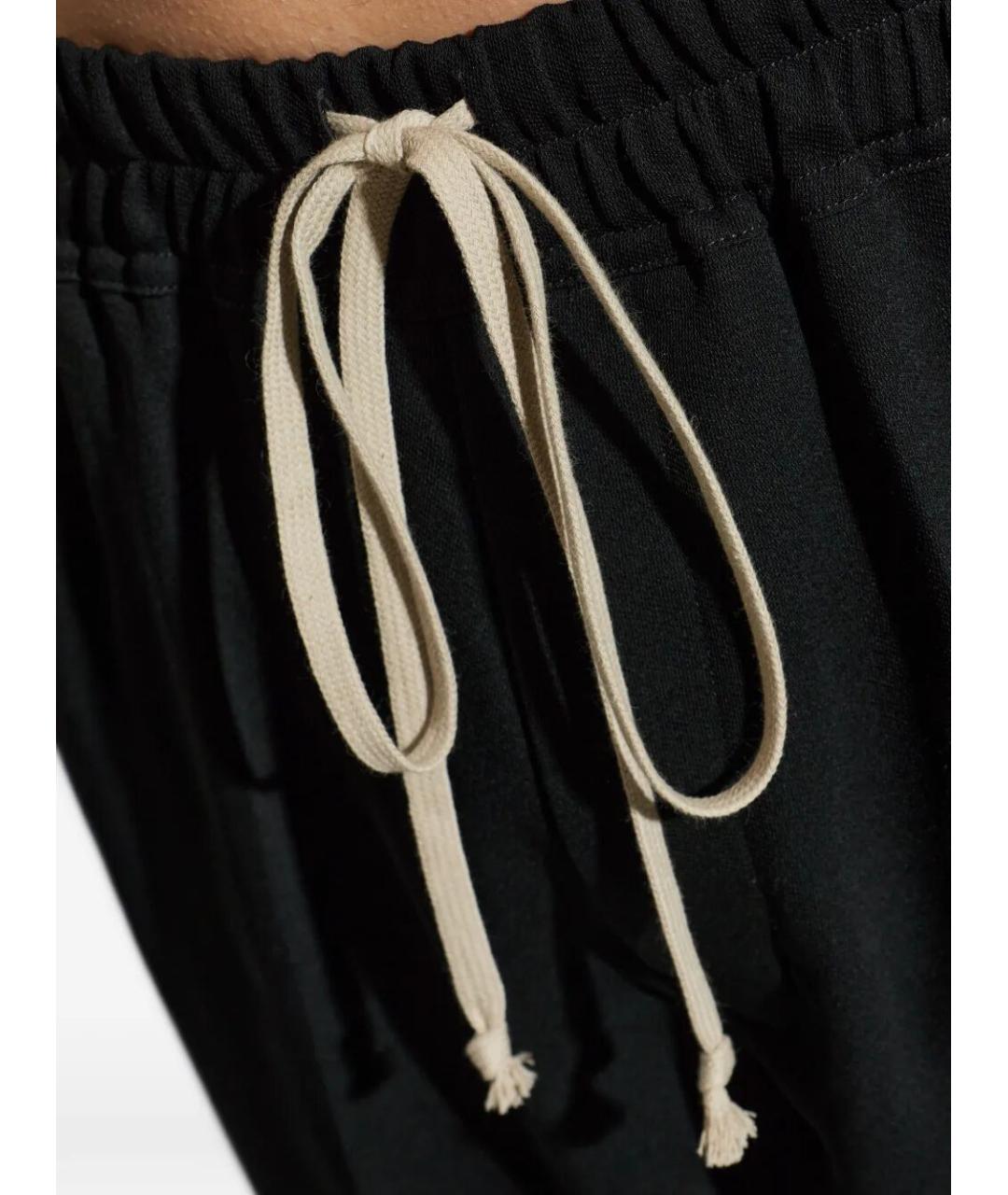 RICK OWENS Черные шерстяные повседневные брюки, фото 5
