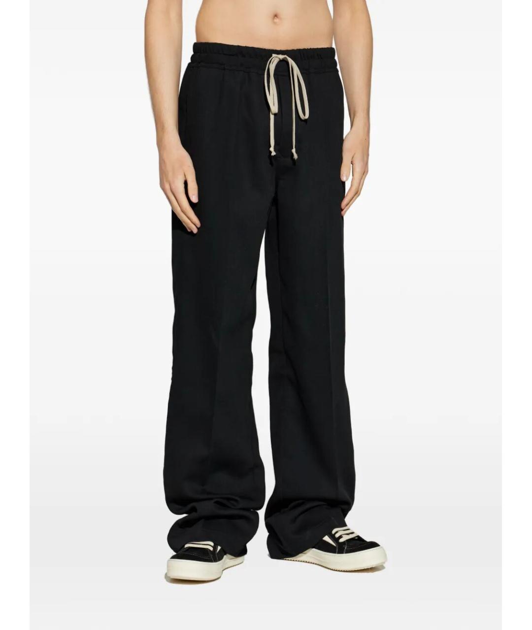 RICK OWENS Черные шерстяные повседневные брюки, фото 2