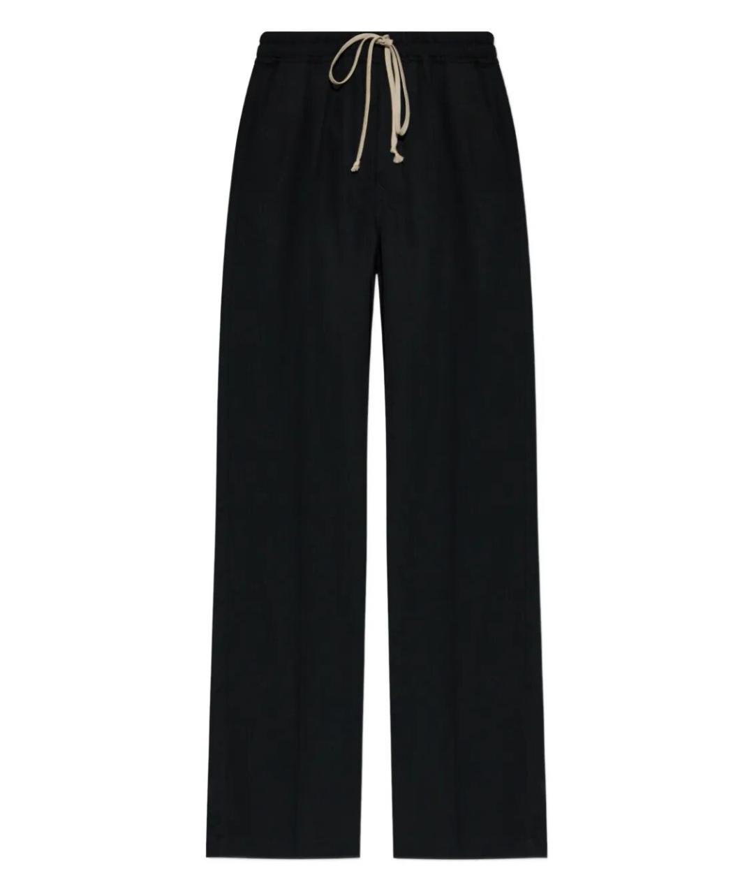 RICK OWENS Черные шерстяные повседневные брюки, фото 1