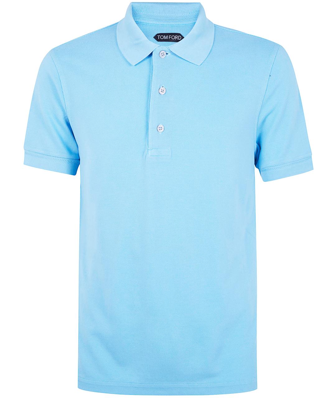 TOM FORD Голубое поло с коротким рукавом, фото 1