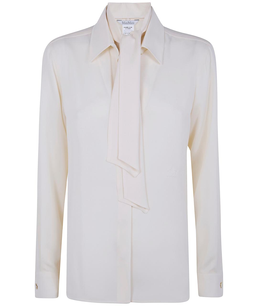 MAX MARA Белая шелковая рубашка, фото 1