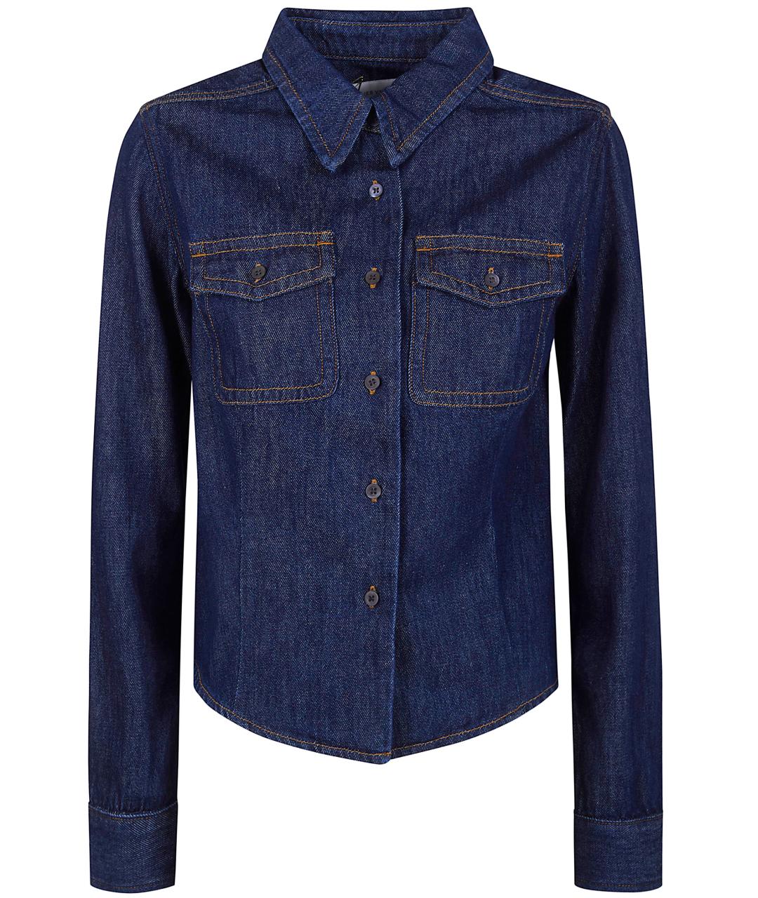 DRIES VAN NOTEN Синяя хлопковая рубашка, фото 1