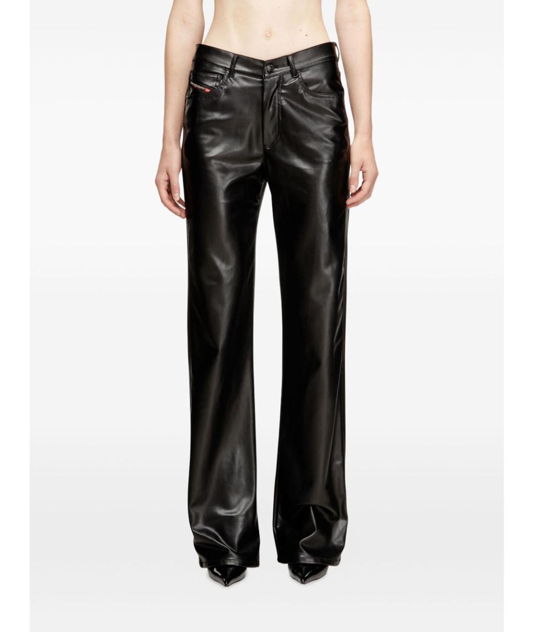 DIESEL Черные полиэстеровые прямые брюки, фото 2