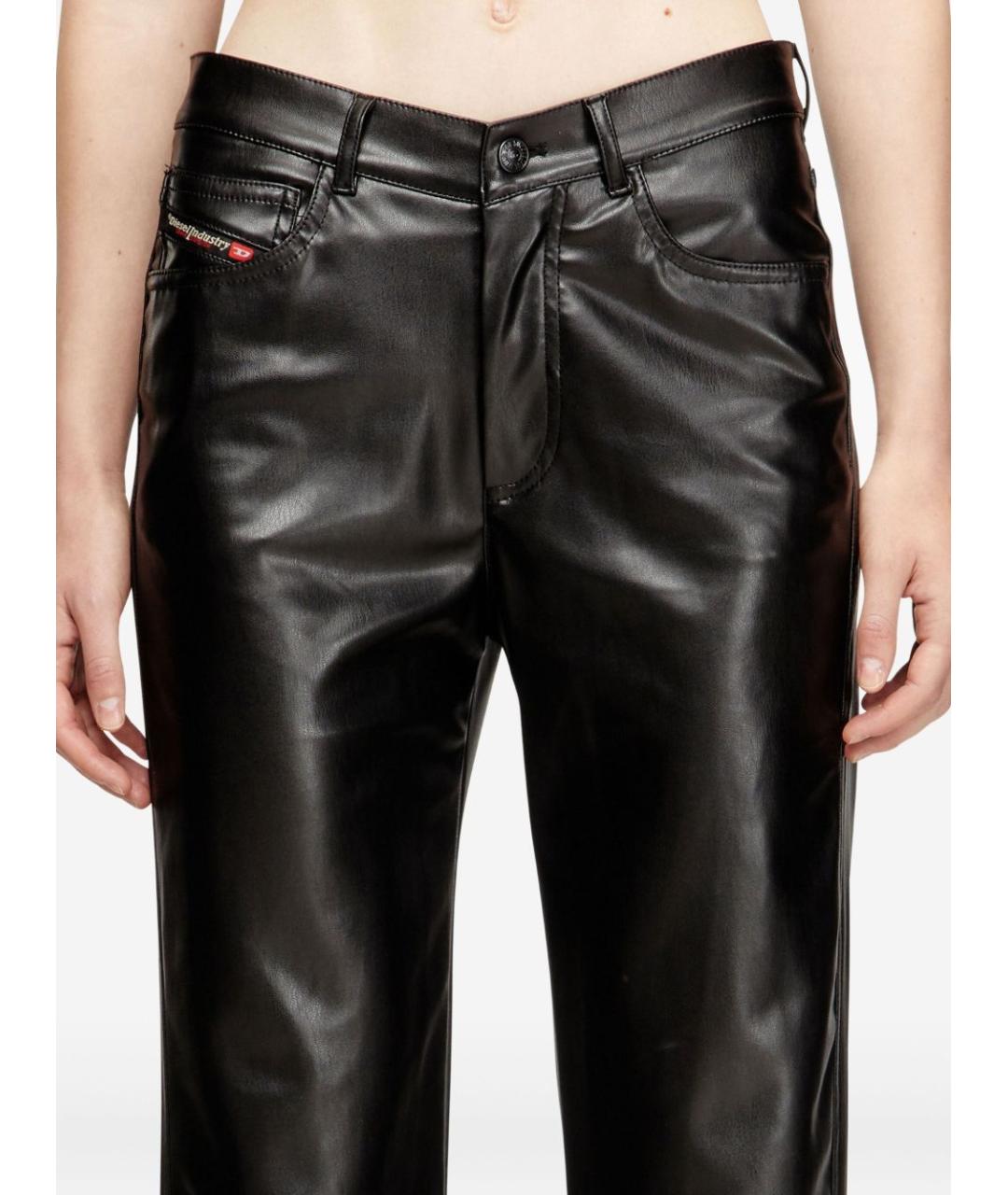 DIESEL Черные полиэстеровые прямые брюки, фото 4